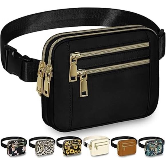 Fanny Packs for Women Fashion Waist Packs Bag with Adjustable Strap and 4 Zipper - Picture 7 of 7